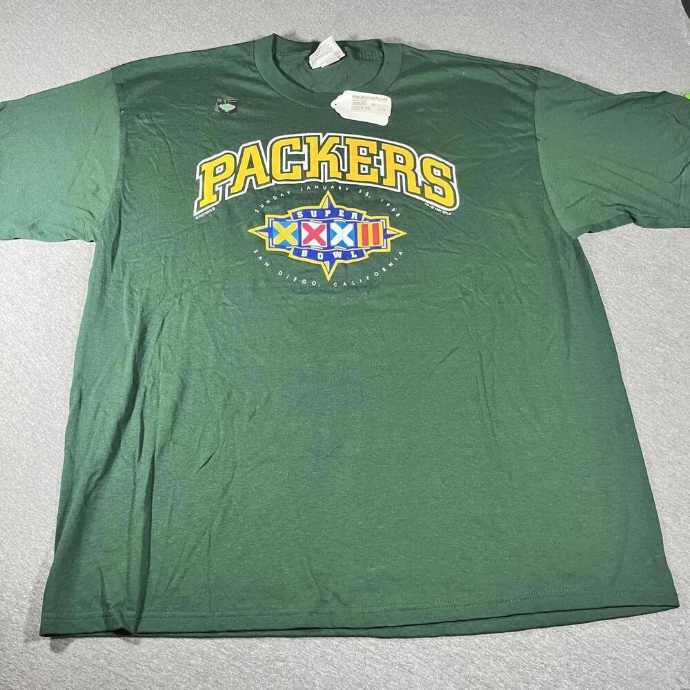 Vtg Green Bay Packers Super Bowl Mens XXXI Graphic T-Shirt XXL with tag New 1998